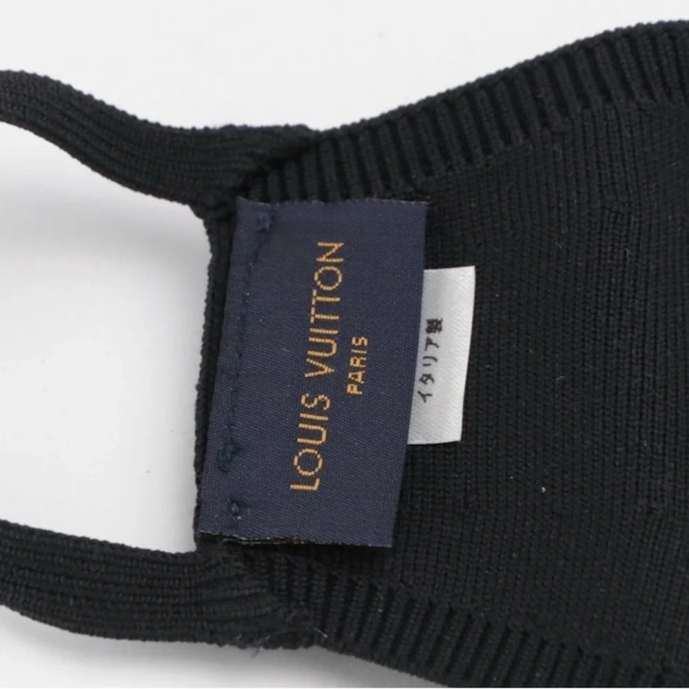 Louis Vuitton Mask Maille in Black Polyamide with Silk Monogram Dust Bag & Box